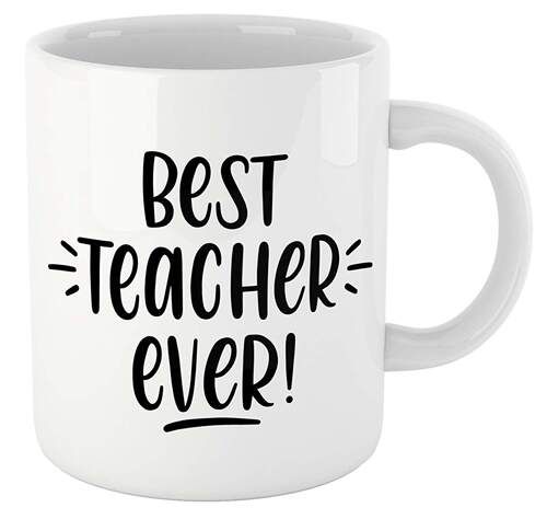 ins 网红best teacher ever老教师文字印花马克美式咖啡杯
