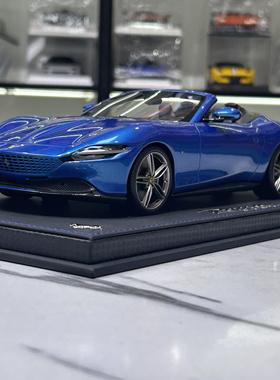 法拉利 Ferrari bbr 1:18  树脂汽车模型 敞篷 蓝色 roma 罗马