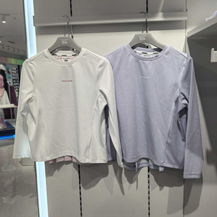 Skechers斯凱奇兒童女童長袖 P325G014 T恤25新休閑運動上衣打底衫