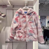 斯凯奇2026马年新款 女童亲肤柔软舒适保暖毛绒绒连帽外套L126G015