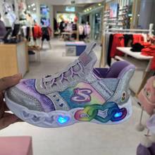 Skechers斯凯奇女童 时尚轻便闪灯鞋一脚蹬闪穿休闲运动鞋303755L