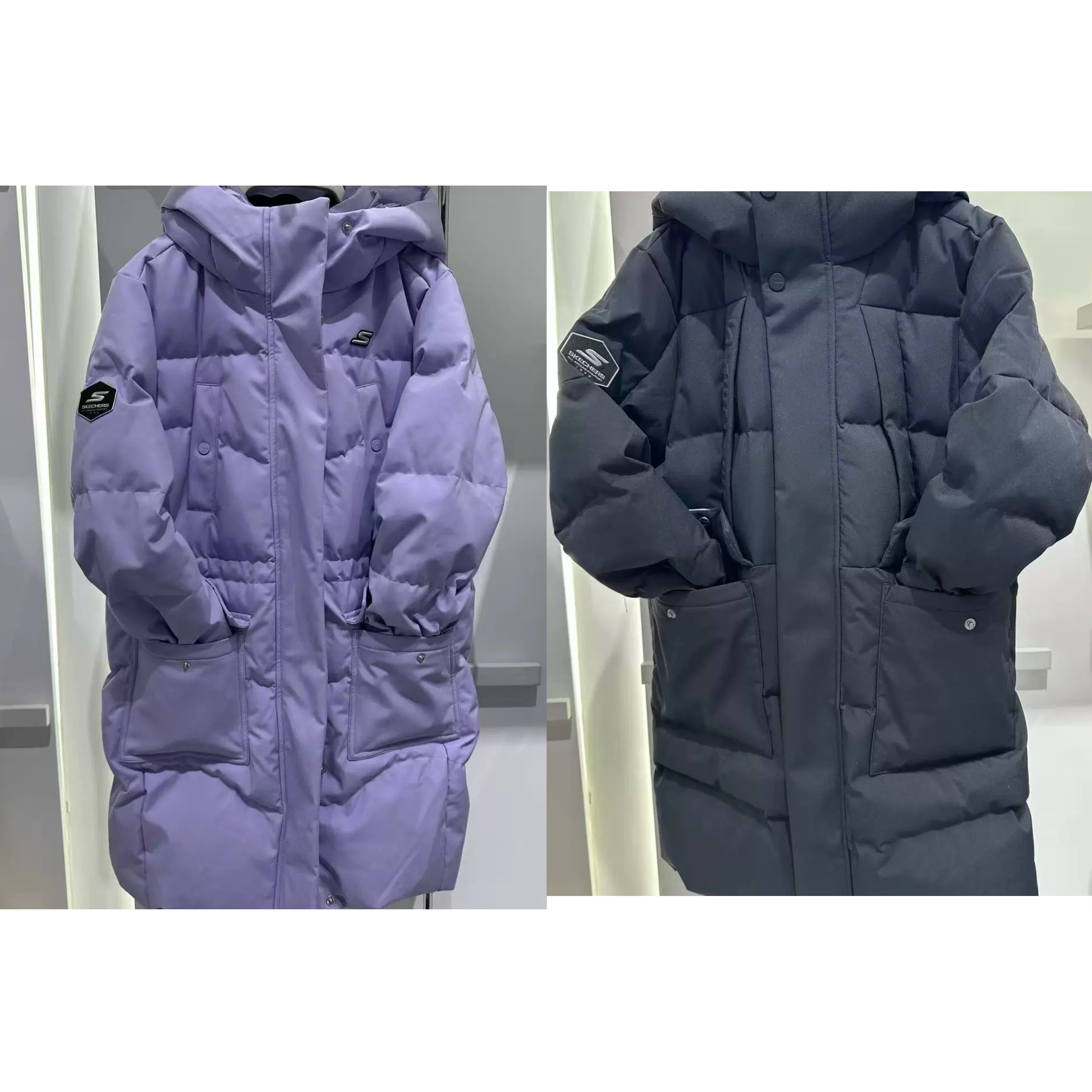 斯凯奇儿童25冬新滑雪系列长款鹅绒服保暖外套P425G032 P425B034