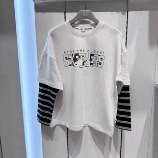 斯凯奇儿童2026秋季新款男女童时尚百搭运动休闲长袖T恤L326B034