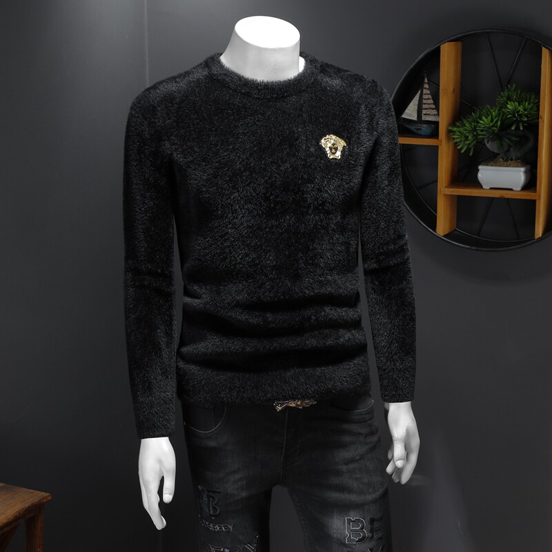 3924冬季新款胸口标刺绣加厚水貂绒保暖毛衣P140控价238,男装针织衫/毛衣,钱塘2010-1