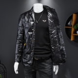 8001冬季新款男士西装领亮面外套保暖白鸭绒羽绒服P280控价388起，男装羽绒服，钱塘2010-1