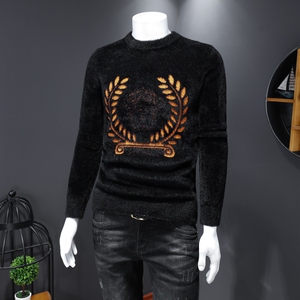 3585 冬季新款潮男个性提花加厚羊绒毛衣 P135图片