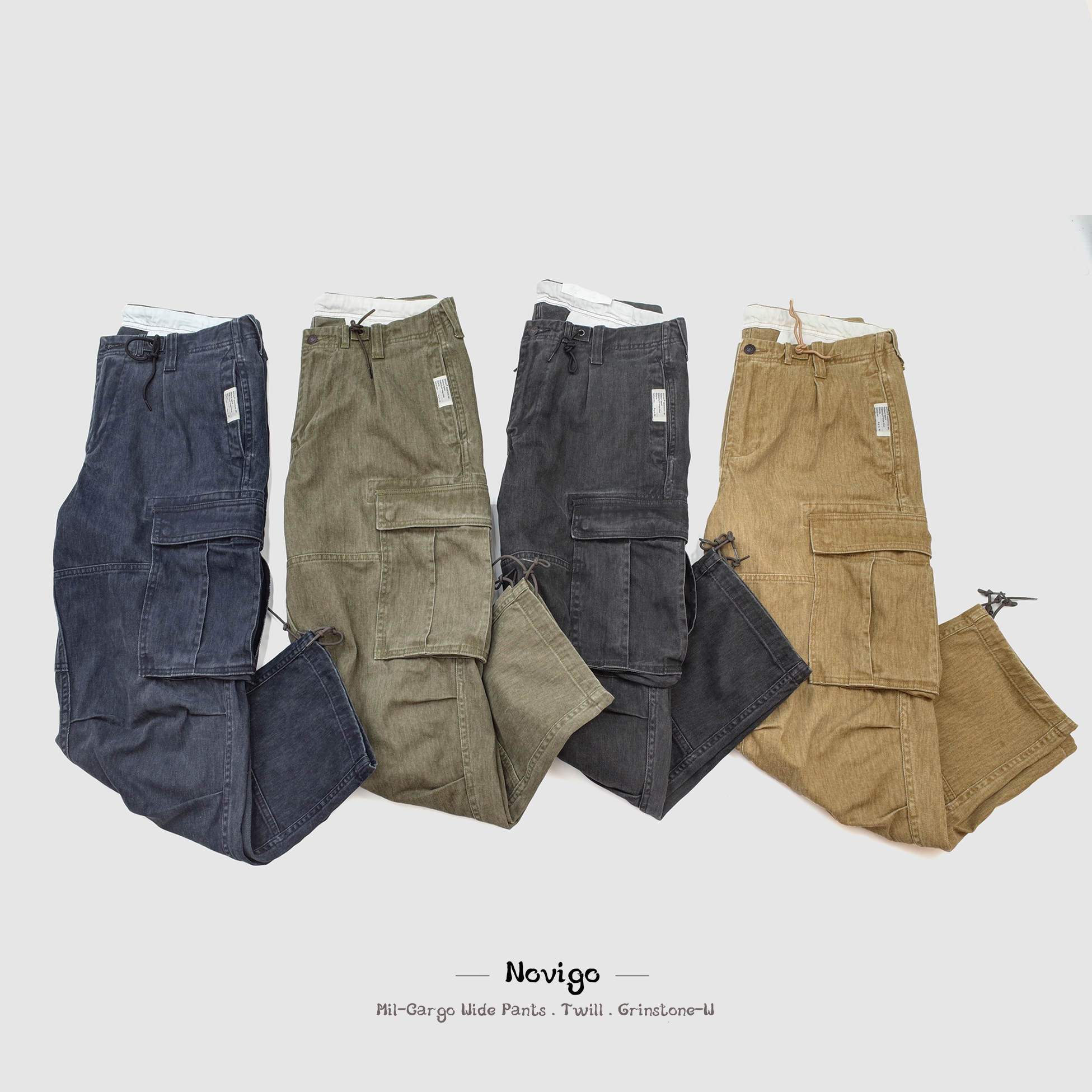 全新GRISTONEW谷染系列 NOVIGO MIL-CARGO 经典定番 通勤工装长裤