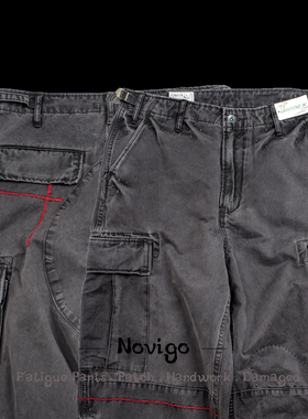 NOVIGO 传说破坏技艺物FATIGUE PANTS 谷物染面料 50年代丛林工裤