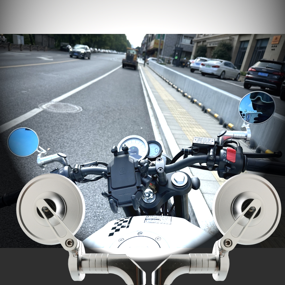 摩托车通用配件后视镜铝合金圆镜