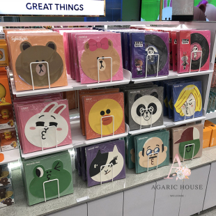正版韩国Line friends可爱卡通布朗熊防滑鼠标垫垫创意个性办公垫