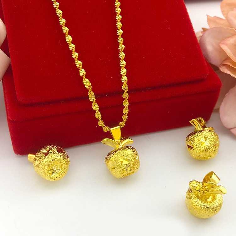 gold Pendant Apple Pendant 999 Sufficient gold Waves Necklace Golden Apple Pendant chain 24k Pure gold clavicle chainin the Jewelry/Diamond/Jade/Gold , Gold jewelery (New) , Choker  category - from Buy2taobao.com to provide professional Taobao agent buy service