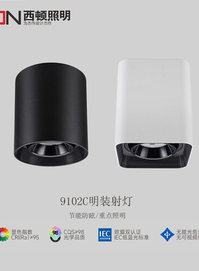西顿照明射灯明装免开孔防眩光客厅家用天花灯吸顶射灯CEX9102C