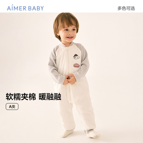 爱慕婴幼儿夹棉长袖加厚连体爬服