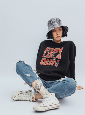 奇小爱原创设计 电影罗拉快跑Lola rennt主题圆领卫衣