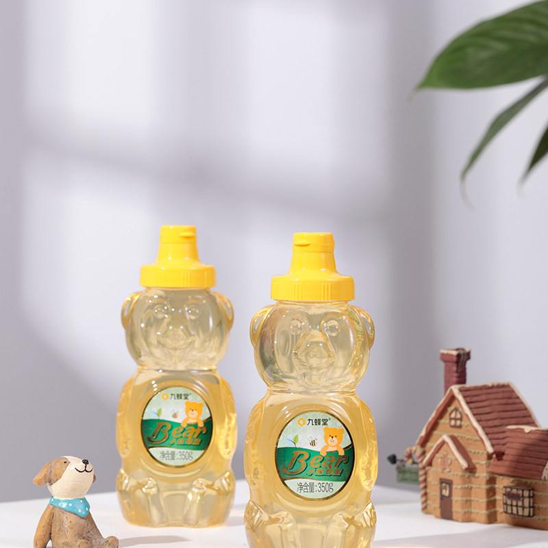 第2件半价】九蜂堂小熊蜂蜜350g瓶纯正天然洋槐蜜儿童幼儿蜂蜜
