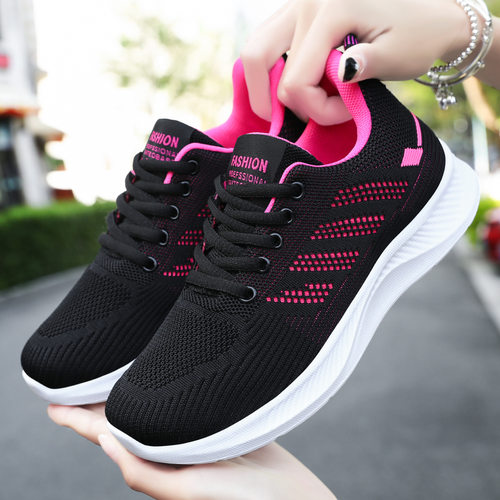 Women's soft soled sports casual fly woven mesh sports shoes