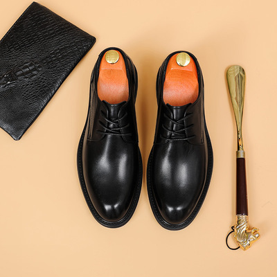 Leather shoes men leather casual derby shoes皮鞋男真皮德比鞋