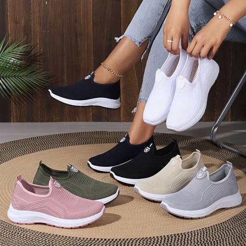 Women breathable oversized casual soft soled mesh shoes女鞋
