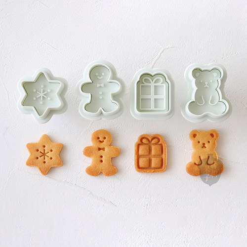 日本COTTA正品圣诞节抱抱卡通动物系列 小可爱姜饼人礼物饼干模具