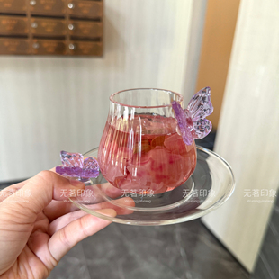 南瓜杯碟套装 原创新款 家用高档玻璃茶杯子仙女茶器喝茶品茗杯茶具