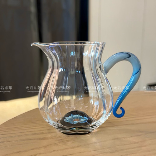 花珠手工耐热高硼硅玻璃公道杯