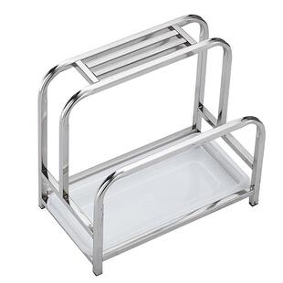 特厚不锈钢厨房菜刀架砧板锅盖一体收纳架台面菜板案板刀具放置架