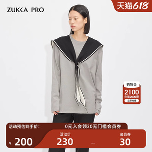新品 Zukka 夏季 简约百搭T恤 pro卓卡女装 宽松休闲100%纯棉长袖