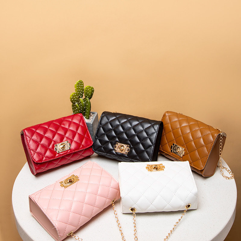 女包菱格绣线锁扣链条包2022韩版夏秋新品个性斜挎单肩包一件代发,箱包皮具/热销女包/男包,通用款女包,淘宝优惠券,粉丝福利购,淘宝优惠卷