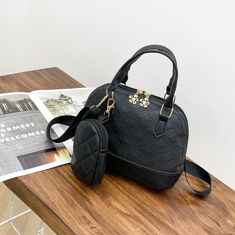 外贸小包包女bags压花菱格子母包2023新款女士小众休闲手提包