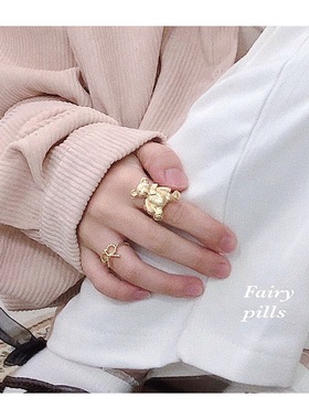 ins[pills]治愈软妹~小熊戒指