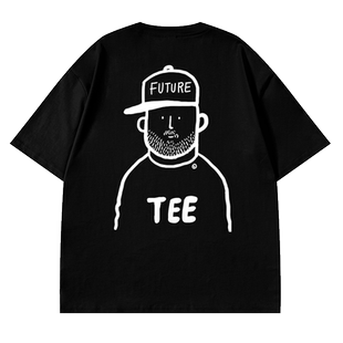 300g重磅硬挺日系港风高克重加肥加大码短袖t恤男装纯棉胖子半袖