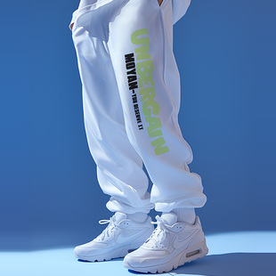 运动裤宽松束脚加肥加大码裤子男潮加绒卫裤长裤胖人束脚裤秋冬款