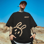 t恤大码 男装 纯棉宽松情侣夏季 重磅短袖 oversize美式 上衣服ins潮牌