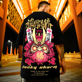 短袖 半袖 男潮国潮中国风男装 五分袖 潮牌T恤宽松潮流大码 2025新款