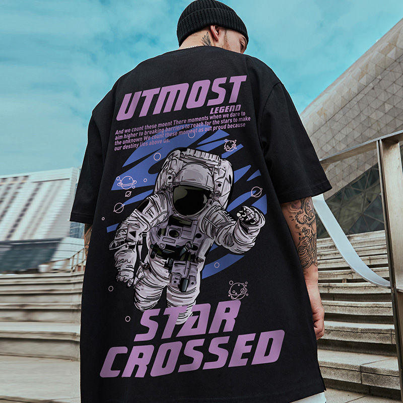 oversize欧美潮牌t恤嘻哈宇航员