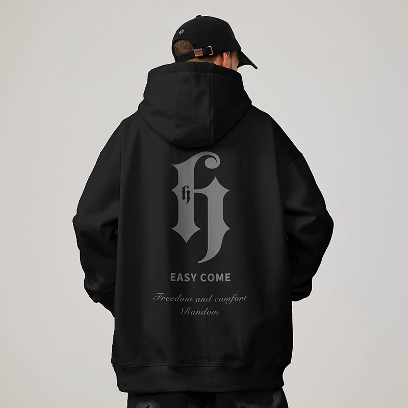 摩严美式连帽加绒卫衣