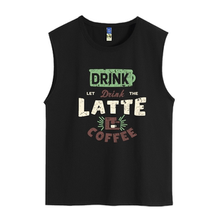 纯棉男生背心外穿坎肩篮球健身字母大码男装运动潮流无袖t恤夏季