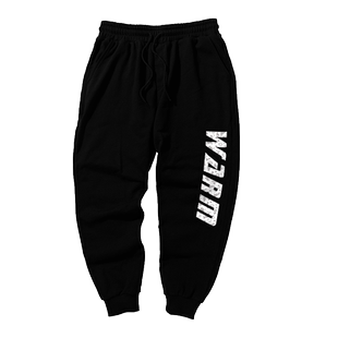 秋冬裤子男士休闲长裤加绒纯棉胖人潮流抽绳宽松束脚大码运动卫裤