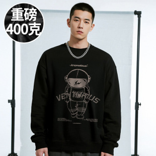 港风服饰300斤大码 男装 潮牌胖子加绒卫衣秋冬款 品牌大码