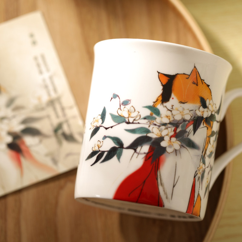 观复博物馆寒露节气系列马克杯观复猫文化创意骨瓷水杯可爱情侣款,餐饮具,马克杯,淘宝优惠券,粉丝福利购,淘宝优惠卷