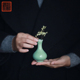 观复龙泉青瓷玉壶春葫芦花瓶插景德镇创意简约客厅工艺装 饰品摆件