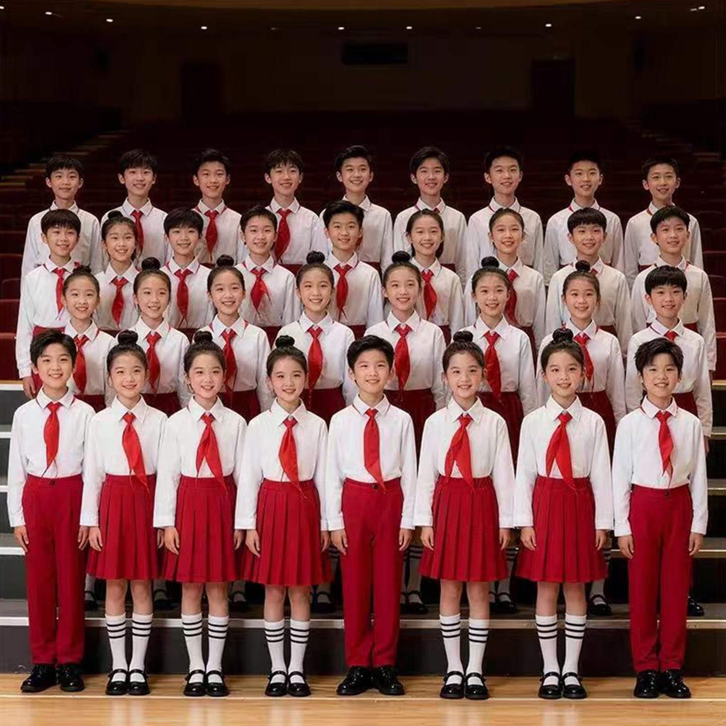 国庆儿童合唱服演出服装男女童学院风中小学生诗歌朗诵礼服中国风
