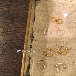 韩国代购 verso 素圈耳钉925环 自留推荐