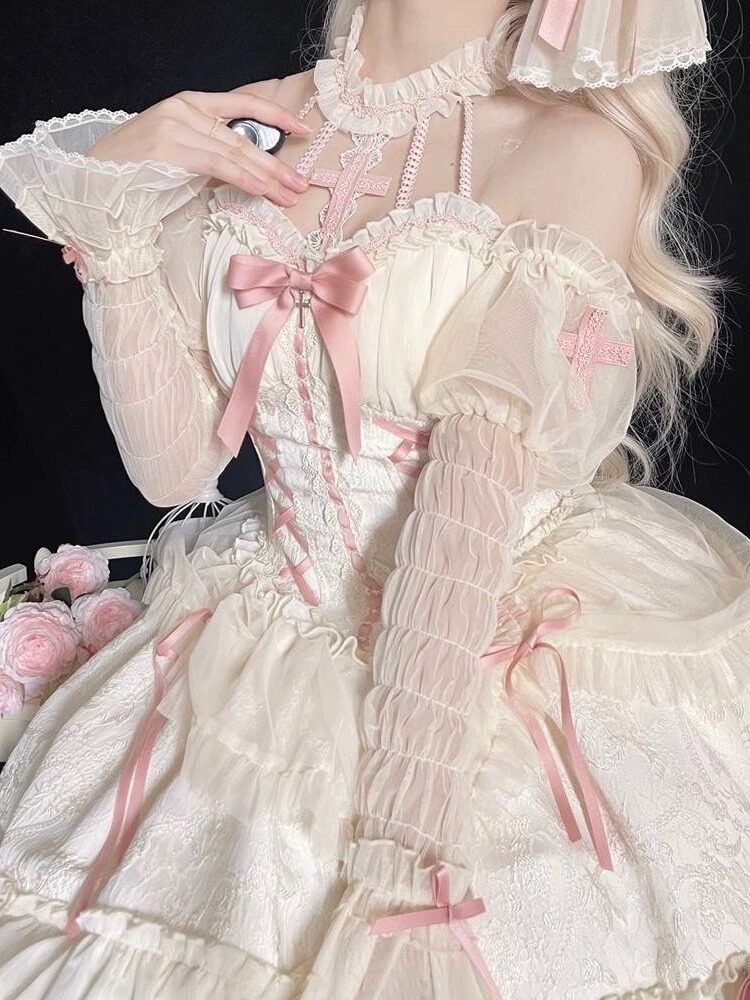 十字姬lolita哥特风暗黑洛丽塔连衣裙甜酷挂脖吊带裙子女夏可爱风