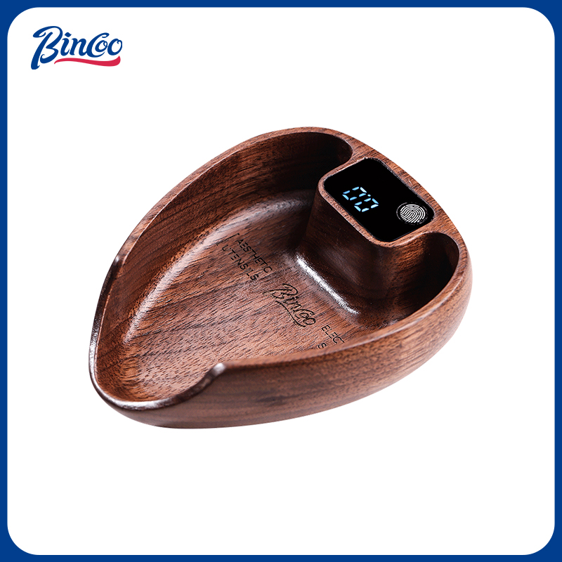 Bincoo胡桃木咖啡豆电子秤手冲咖啡称豆器咖啡豆称重盘咖啡豆碟称