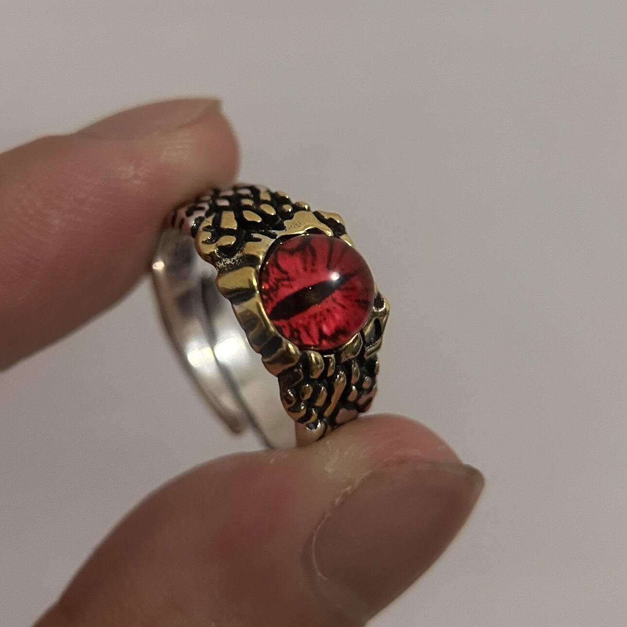 thumbnail for European and American distressed retro men's rings, punk, niche openings, adjustable hip-hop rings, index finger rings, wide-faced women's tide