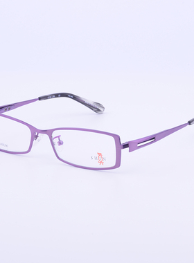 夏 真系列纯钛眼镜架钛架SI14532紫色全框架近视眼镜框超轻方框