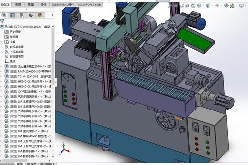 无心磨龙门式送料机三维建模图纸 Solidworks设计 附x_t格式