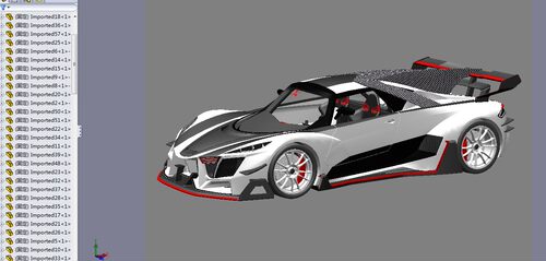 GM概念豪华跑车设计图纸 SolidWorks设计
