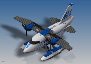 乐高lego 7723水上飞机三维建模图纸 Inventor设计 STEP格式